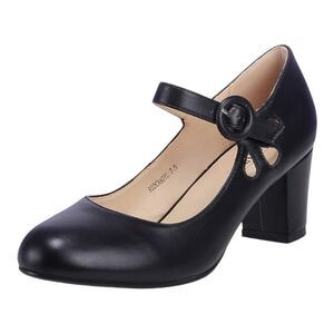 IDIFU Candy Dress Mary Jane Low Block Heels Black Round Toe Pumps Size 9.5